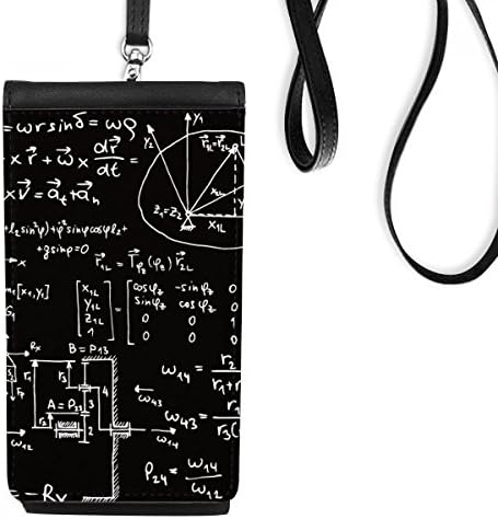 Matris Matematiksel Formüller Bilim Matematik Telefon Cüzdan çanta Asılı Cep Kılıfı Siyah Cep