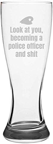 Komik Polis Memuru Hediyesi-Komik Polis Bira Bardağı-Çaylak Polis Hediyesi - Polis Memuru Olmak Ve Bok-Pilsner Camı