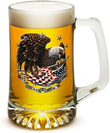 Kulplu Bira Kupaları - 25 oz Tankard Bira Kupası – Erkekler veya Kadınlar için Gaziler Hediyeleri-Bu Renkler Amerikan Askerini
