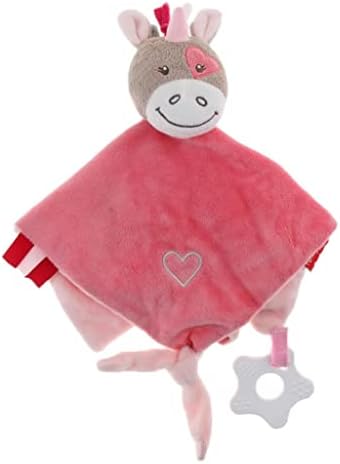Milageto bebek battaniyesi Yumuşak Peluş Diş Çıkarma Etiketi Battaniye Bebek Erkek Kız - Turuncu Eşek, açıklandığı gibi
