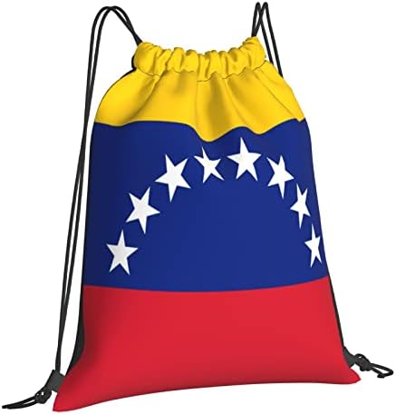 İpli sırt çantası Venezuela bayrağı spor salonu alışveriş spor Yoga için gurur dize çanta Sackpack