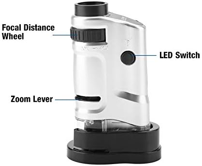 Mini Mikroskop, LED Işıklı Mikroskop Taşınabilir Dönebilen Zoom Bilim Adamları için Elektronik için Elektronik Mühendisi için