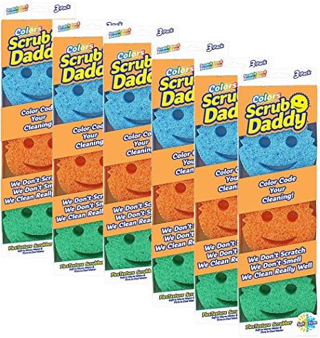 Scrub Daddy - Esnek Dokulu Çiziksiz Renkli Sünger (6 Paket) Toplam 18 Adet