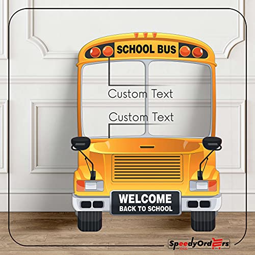 SpeedyOrders tarafından Okul Otobüsü Fotoğraf Çerçevesi - Özel Okula Dönüş Fotoğraf Kabini Selfie Çerçevesi-Otobüs Partisi Tabelasındaki