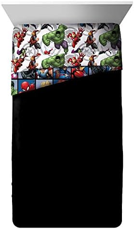Marvel Avengers Takım Tam Yorgan-Süper Yumuşak çocuk yatağı-Solmaya Dayanıklı Polyester Mikrofiber Dolgu (Resmi Marvel Ürünü)
