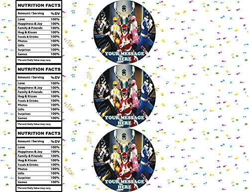 ThePartyGirl Mighty Morphin Power Rangers Parti Iyilik Malzemeleri Süslemeleri Su Şişesi Etiketleri 12 Adet