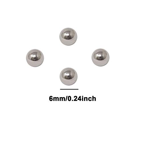 Honbay 100 ADET Hassas Çelik Topları Sikke Halka Yapma Topları Çelik Rulman Topları Çeşitler (6mm / 0.24 inç)