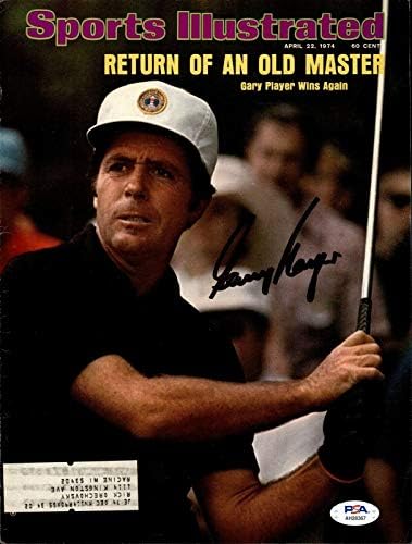 Gary Player İmzalı 1974 Sports Illustrated Kapak İmzalı Golf PSA / DNA İmzalı Golf Dergileri