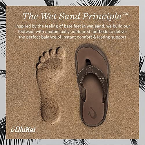 OluKai Ohana Koa erkek plaj sandaletleri, Çabuk Kuruyan Flip-Flop Slaytlar, Suya Dayanıklı ve Hafif, Sıkıştırma Kalıplı Tabanlık