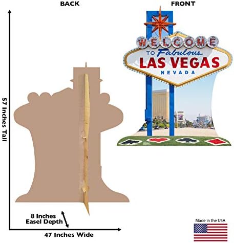 Karton İnsanlar Vegas İşareti Yaşam Boyutu Karton Kesme Standup-Vegas Parti Teması