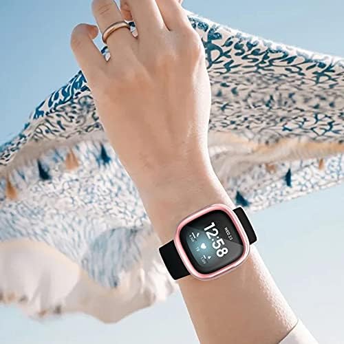 Wugongyan Ekran Koruyucu Kılıf Fitbit Versa 3 ile Uyumlu Yumuşak TPU Tam Kapak Koruyucu Kılıf için Fitbit Sense Smartwatch Aksesuarları