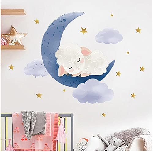 Ojshynne Duvar Decorationscute Sleepping Koyun duvar çıkartmaları Çocuk Odası Bebek Kreş Yatak Odası Salon Duvar Deocr Odası