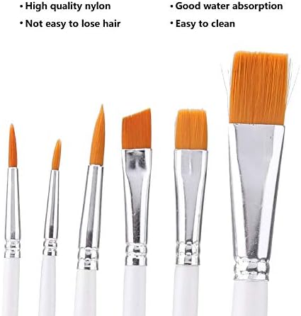 6 Adet cetvel kalemi Naylon Saç boya fırçası Seti Sanat Zanaat Esnek Boyama suluboya fırçası Seti Çizim Sanat El Sanatları Malzemeleri