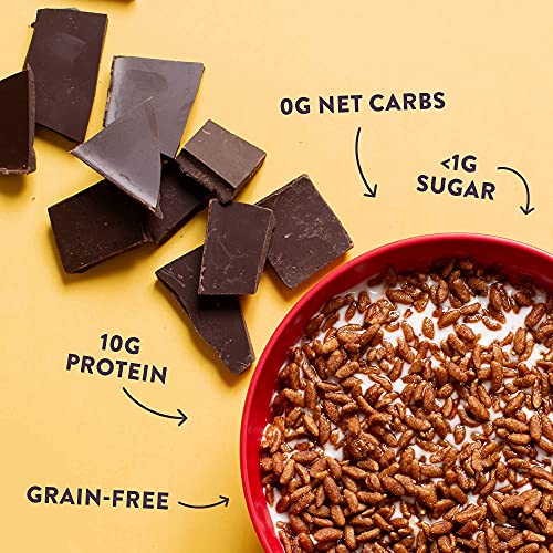 HighKey Low Carb Keto Tahıl-Kahvaltıda Protein Atıştırmalıkları, Sıfır Şeker, Tahıl Karbonhidratları ve Glutensiz Çikolatalı