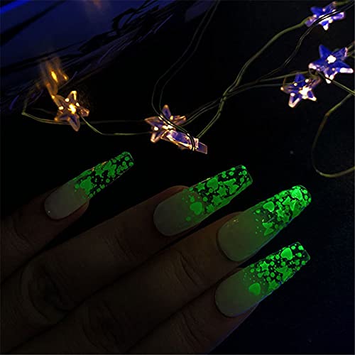 1 Kutu Ay Yıldız Nail Art Glitter Sequins Işıltılı Glow Koyu Çiçek Kelebek Şekli Flake Floresan İpuçları Dekorasyon Manikür