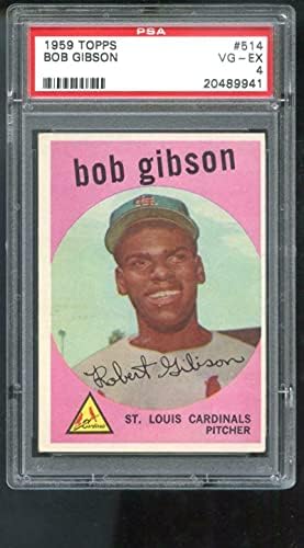 1959 Topps 514 Bob Gibson Kardinaller ÇAYLAK RC PSA 4 Dereceli Beyzbol Kartı MLB-Slabbed Beyzbol Kartları
