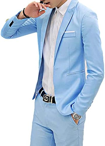YOOJIA Erkek Takım Elbise Slim Fit Katı Resmi Iş Bir Düğme 2 Parça Takım Elbise Rahat / Resmi / Düğün Smokin