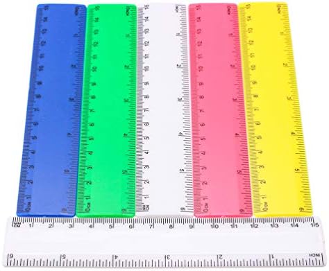 10 Pcs Renkli Plastik Düz Cetveller ile İnç ve Metrik Ölçme Aracı için Öğrenci Okul Ofis, 6 inç