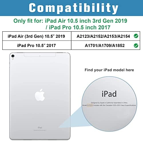 ProCase Klavye ipad kılıfı Hava 10.5 (3rd Gen) 2019 / iPad Pro 10.5 2017 Dahili Apple Kalemlik, İnce Hafif Folio Standı Kablosuz