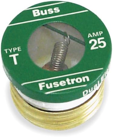 Bussmann T.-6-1/4 6-1/4 Amp Tipi T Zaman Gecikmeli Çift Elemanlı Edison Taban Fiş Sigortası, 125V UL Listeli, 4'lü Paket