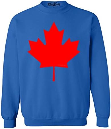 Shop4Ever Kanada Kırmızı Yaprak Crewneck Tişörtü