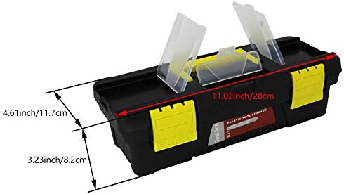 Aunıwaıg plastik alet Kutusu Tepsi ile 11 İnç Küçük Alet Kutuları Parça Depolama Organizatör Çift Toka Taşınabilir Çıkarılabilir