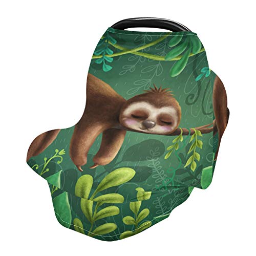 Sıkı Bebek Araba Koltuğu Gölgelik-Sevimli Tembellik Orman Bebek Arabası Kapak Çok Kullanım Carseat Gölgelik emzirme örtüsü için