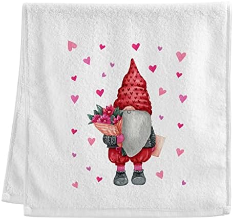 Naanle Çiçek sevgililer Günü Gnome El Havlusu 2 Set banyo Havlusu Emici Yumuşak 100 % Penye Halka Bükülmüş Pamuk Banyo Havlusu