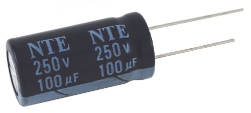NTE Electronics VHT100M10 Serisi VHT Alüminyum Elektrolitik Kondansatör, Radyal Kurşun, 105 Derece Maksimum Sıcaklık, 100 µF