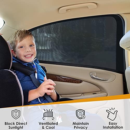 Araba Yan Pencere Gölge Ekran: Evrensel Örgü Güneş Engelleyici Arka Pencere Perde Sedan ve SUV için-Arka Yan Karartma Gizlilik