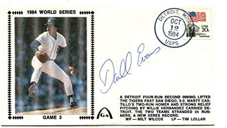 Darrel Evans 1984 Dünya Serisi Oyun 3 İmzalı İlk Gün Kapağı-MLB İmzaları Kesti