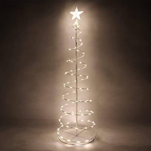 Joıedomı 5ft Işıklı Spiral Noel Ağacı 100 LED bahçe lambası Noel Açık Yard Bahçe Süslemeleri, noel Olay Dekorasyon, noel arifesi