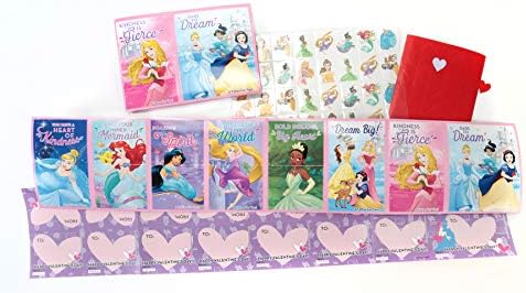 Kağıt Sihirli Grup Disney Prenses sevgililer Günü Kartları ve Çocuklar için Geçici Dövmeler, 64 Parça