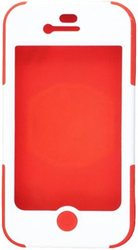 Safir Mavi Standlı MyBat iPhone 4S/4 Kaleci Hibrit Koruyucu Kapak-Perakende Ambalaj-Beyaz / Kırmızı