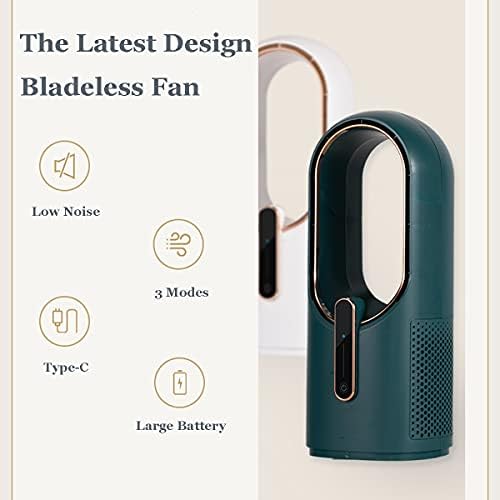 Masa fanı Bladeless Fan Küçük masa fanı Hava Soğutucu, taşınabilir Şarj Edilebilir Esinti Sessiz Fan için Dokunmatik Kontrol
