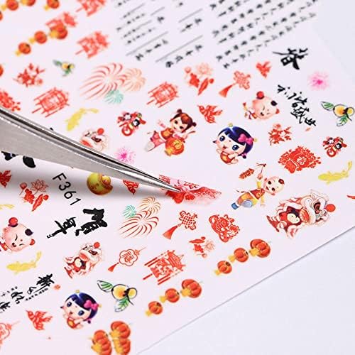 LİANGCHEN Çin Tarzı Tırnak Sticker 2022 Yeni Yıl Çince Düğüm Fener Aplike Kaymak Nail Art Çıkartmaları Charm Nail Art Dekorasyon