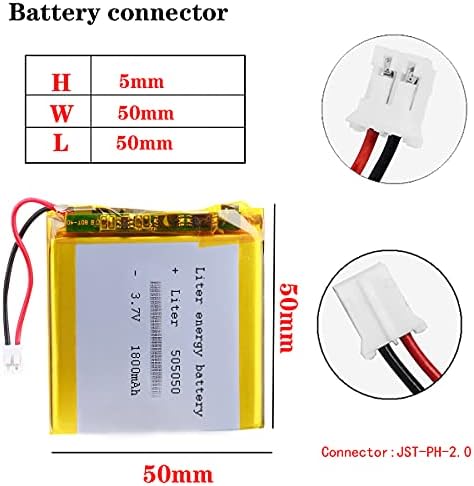 Litre 3.7 V 1800 mAh 505050 Lipo Pil Şarj Edilebilir Lityum polimer iyon batarya Paketi ile JST 2.0 mm Bağlayıcı