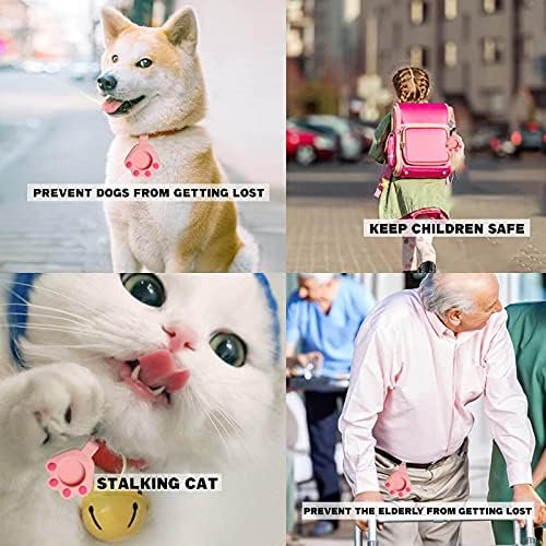 Sevimli Kılıf için Airtag Anahtarlık Tutucu Çocuklar için Çanta Köpek Kedi Yaka Charms, silikon Kedi Paw Stil Koruyucu Hava etiketi