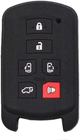 Btopars 2 adet 6 Düğmeler Siyah Silikon Kauçuk Uzaktan Akıllı Anahtar Fob Vaka Kapak Koruyucu Tutucu Ceket Toyota Sienna ıle