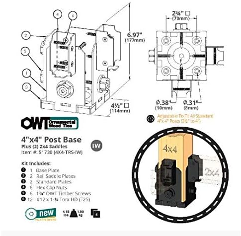 OZCO 51730 Ironwood 4x4 İkiz Raylı Eyer (Paket başına 1)