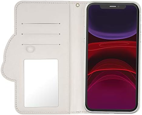 iPhone 12 Pro Max Kılıfı ile Uyumlu (6.7 inç) Günlük Cüzdan Çevirme Ayna Kapağı-Cinnamoroll Shy Pink