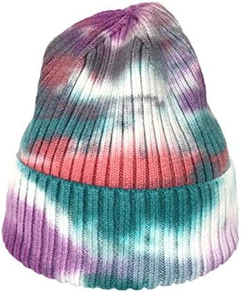 F. C. Moda Kültürü Kadın Kravat Boyası Nervürlü Örgü Bere Şapka (Mor Çok)