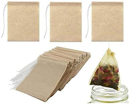 600 Paket Tek Kullanımlık Çay Filtre Torbaları,İpli Tek Kullanımlık Kağıt Çay Poşeti Gevşek Yapraklı Çay, Kahve ve Bitki için