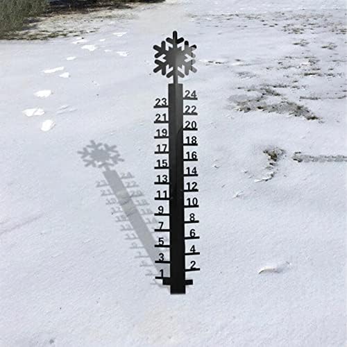 Ssltdm El Yapımı Metal Yard Kar Ölçüm Sopa Bahçe Stakes, Noel Dekorasyon Noel Hediye için Bahçe Patio Yard Açık Tedbir Kar Yağışı-24cm-snowmoile-siyah