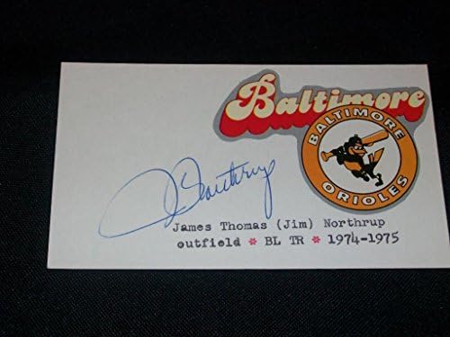 Baltimore Orioles Jim Northrup (d.11) İmzalı Otomatik 3x5 İndeks Kartı VİNTAGE CM-MLB Kesim İmzaları