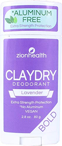 Zion Sağlık Lavanta Alüminyum Ücretsiz ClayDry Deodorant [3-2. 8 oz paketi. / 80 g]