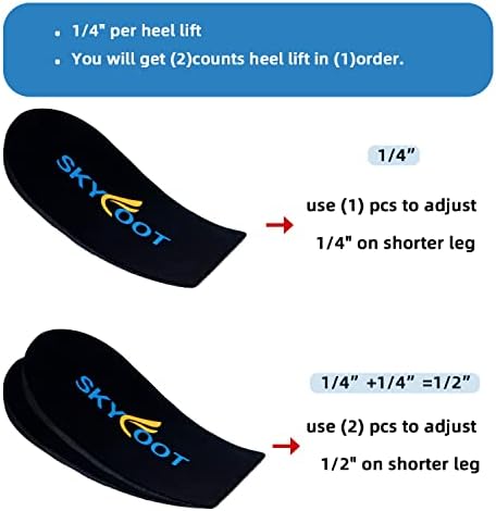 Bacak Uzunluğu Tutarsızlıkları ve Topuk Ağrısı, Aşil Tendiniti, Erkekler ve Kadınlar için Ortopedik Uçlar için Skyfoot Topuk