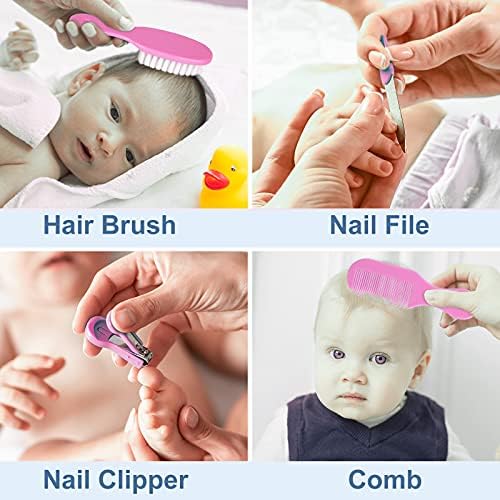 Joyeee Bebek Bakım Seti Yenidoğan Kız için, 9 Parça Bebek Essentials Deluxe Bebek Sağlık Kiti ile Plastik Taşınabilir Kutusu,