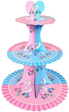 Risshine 3 Katmanlı 12 Yükseklik Karton Cupcake Standı Donuts Tatlı Kulesi için Bebek Duş, cinsiyet Reveal Parti Dekorasyon Malzemeleri