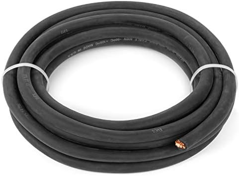 2/0 Gauge EWCS Marka - 20 Feet Siyah - %100 Bakır Premium Endüstriyel Sınıf Ekstra Esnek Kaynak Kablosu 600 Volt